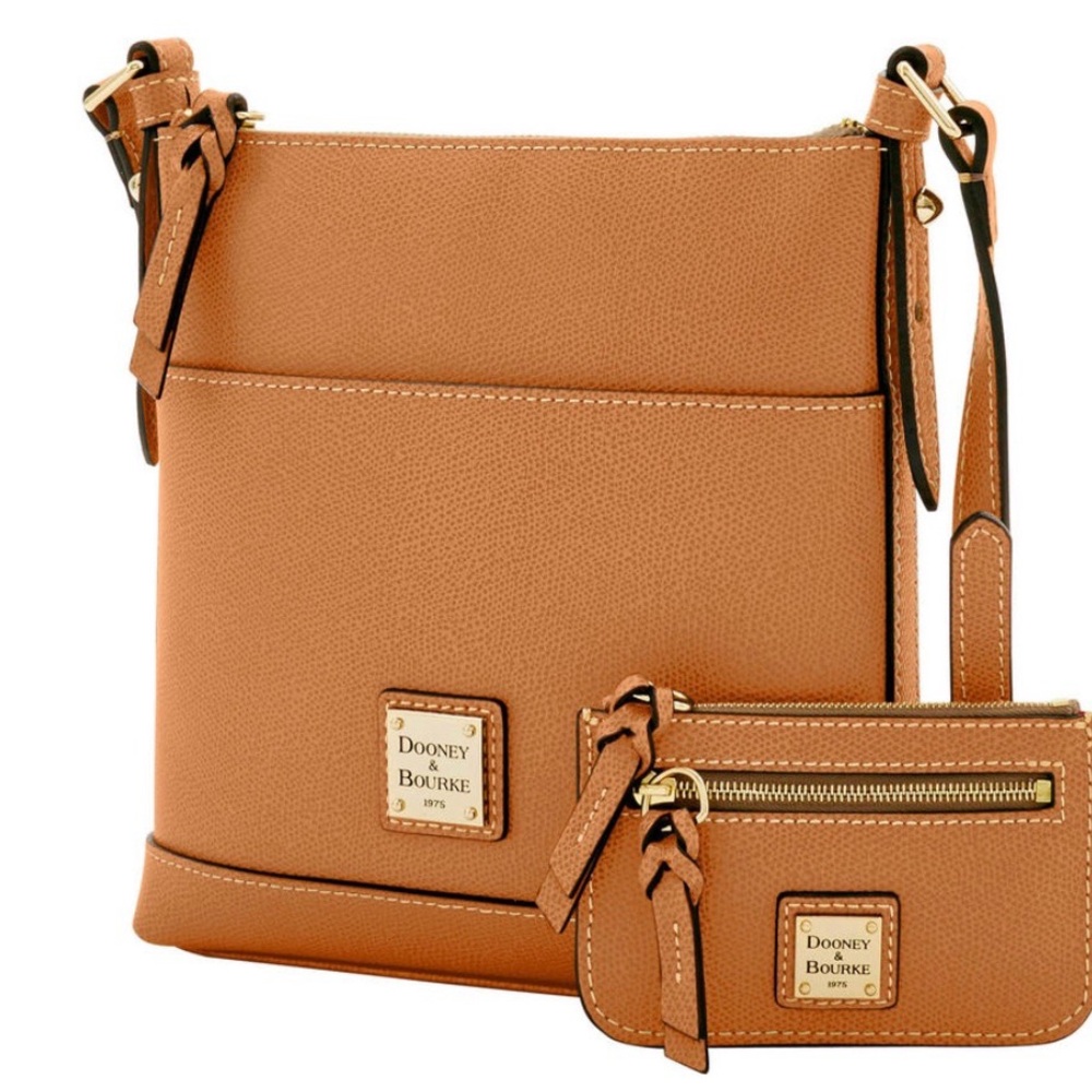 Dooney & Bourke Leather Letter Carrier Crossbody Bag and Matching Coin Wallet - Picture 5 of 5